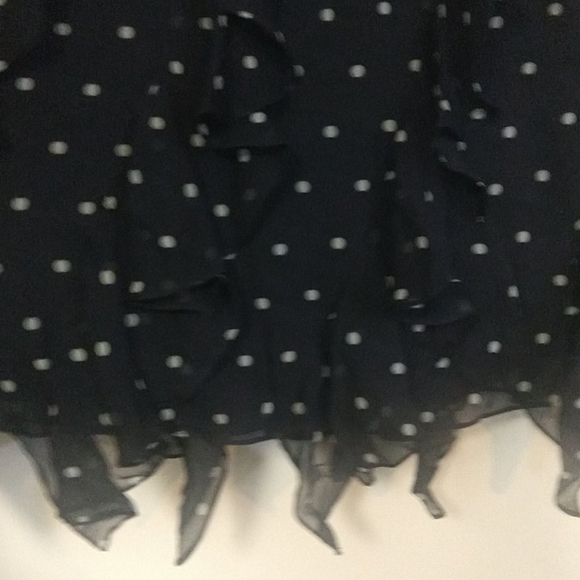 Kay Unger Silk Polkado Ruffle Knee Lenght Skirt 16 - Picture 2 of 5